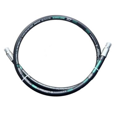 Imagem de Haichy 15611-04-04-36 Conjunto giratório de mangueira hidráulica 1/10.2 cm Mangueira hidráulica com NPT macho X macho NPT, 91,4 cm de comprimento, 5800 PSI