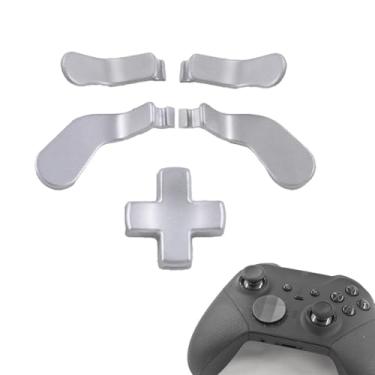 Imagem de 5 in 1 Elite Controller Paddles for Xbox One Elite 1 Controller Metal Paddles for Xbox One Elite Series 2 Controller Paddles with 1 D Pad for Xbox Elite Series 2 Core Controllers (Silver)