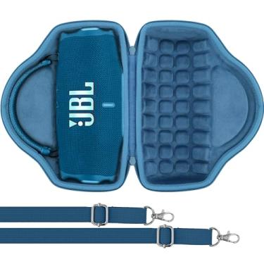 Imagem de Aenllosi Capa rígida para alto-falante Bluetooth sem fio JBL Charge 6, com alça de ombro ajustável, azul (apenas capa)