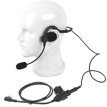 Imagem de Pdflie Fone de ouvido Walkie Talkie atrás da cabeça sobre a orelha com microfone Boom U94 PTT compatível com Baofeng Kenwood UV-5R BF-F8HP 888S