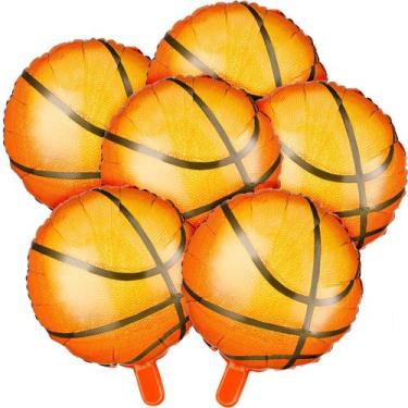 Imagem de Conjunto de balões de basquete Skylety 46cm Aluminium Foil x6