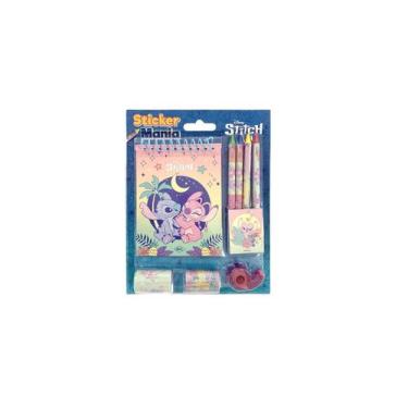 Imagem de Livro Infantil Colorir Sticker Mania Stitch 09 peças - Dcl