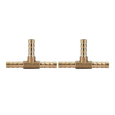 Imagem de BRASS T 3-WAY MANGUEIRA ADJUNTAMENTOS CONECTOR BARBADO PARA ÓLEO DE ÁGUA AÉREA GÁS COMBUSTÍVEL 6/8/10/12MM ADEQUADO HOME GÁS PIPING POWER FERRAMENTA (6mm)