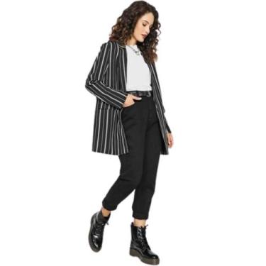 Imagem de Blazer Ellus Listrado Preto/Branco, 40