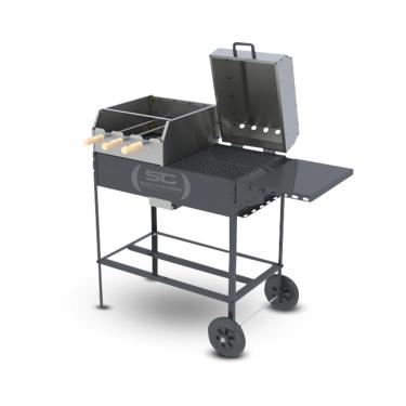 Imagem de Churrasqueira Americana Assador Grelhado 3 Espetos Rotativos E Abafador Prca-340 - Progás Bivolt