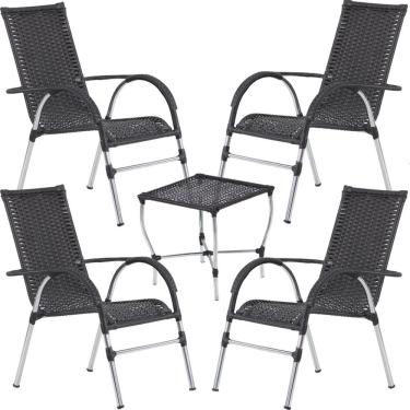 Imagem de Jogo 4 Cadeiras E Mesa Vênus Area Externa - Trama Tabaco