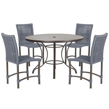 Imagem de Mesa Ascoli 4 Cadeiras Cannes De Alumínio Trama Prata