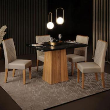 Imagem de Mesa De Jantar Raquel Plus Com 4 Cadeiras Dj Móveis Ginger-kraft
