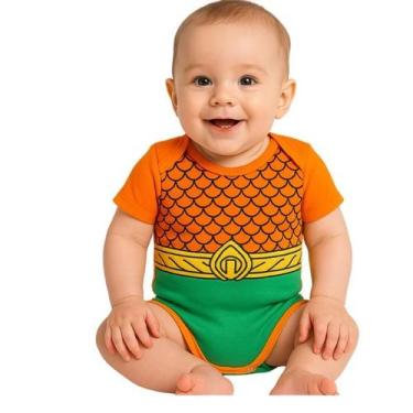 Imagem de Body de Bebê Personalizado Temático AQUAMAN - Body Super Heróis, M 3-8