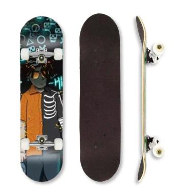 Imagem de Skate Montado Shape Maple Frankstein Com Lixa Trucks E Rodas