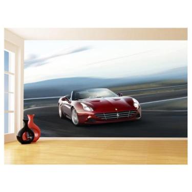 Imagem de Papel De Parede 3D Carro Ferrari Vermelha Pista 3,5M Car120 - Você Dec