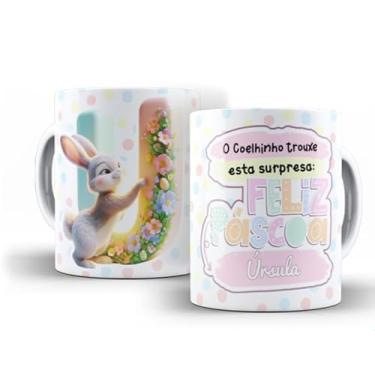 Imagem de Caneca branca Alfabeto páscoa (U)