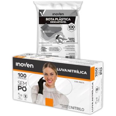 Imagem de Kit Botinha Plástica para Spá dos Pés e Luva Nitrílica - 200 Und