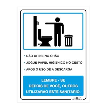 Imagem de Placa de Sinalização Higiene Regras Utilização Banheiro Unissex 10x15 (Regra Banheiro Masculino 10x15)