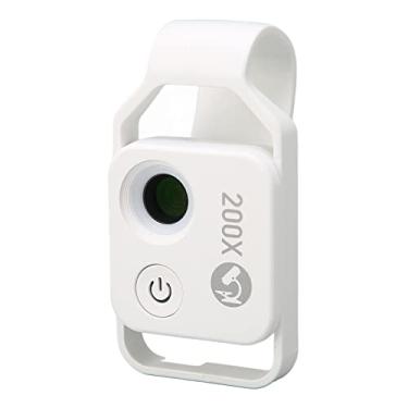 Imagem de flexman Mini microscópio de telefone 200X com lente CPL, microscópio de bolso recarregável por USB com clipe universal para telefone, acessórios de câmera de microscópio digital para smartphones