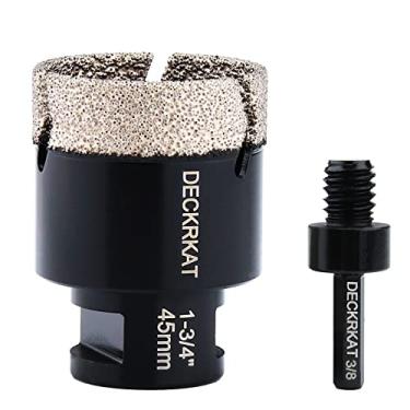 Imagem de Serra de diamante, serra de furo de 3,5 cm para azulejos granito mármore cerâmica vidro porcelana, broca de núcleo de 45 mm com rosca de 5/8-11 e adaptador de haste sextavada de 3/20.3 cm para