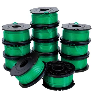 Imagem de KAKO Carretel aparador de cordas SF-080 GH3000 compatível com Black and Decker SF- 080 GH3000R LST540 LST540B SF-080-BKP Auto Feed Spool Comedor de ervas daninhas de linha única 0,15 cm - 6 m (pacote com 12)