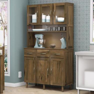 Imagem de Armário de Cozinha 06 Portas 03 Gavetas Madeira Maçica Pinus Paris - L