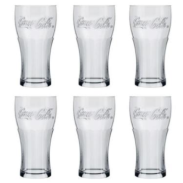 Imagem de Copo Contour Coca Cola Transparente 300ml 6 Unidades - Nadir 7150 - Na