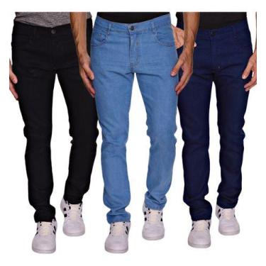 Imagem de Combo 3 Calça Jeans Tradicional Estilosa Com Elastano - 4 Azes, Preto,