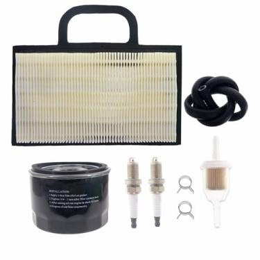Imagem de Chacarbtu Kit de filtro de ar 499486 para John Deere L111 L118 L120 LA130 D140 D130 LA120 LA140 LA150 LA135 LA145 Trator cortador de grama, V-Twin 18-26 HP peças de motor com óleo 492932 Filtrar