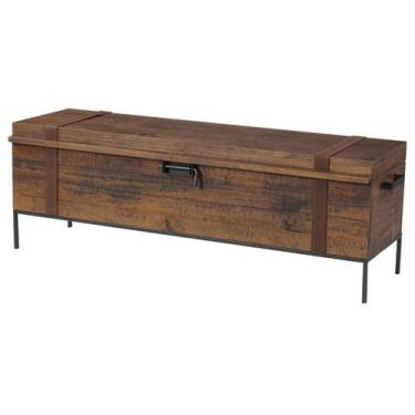 Imagem de Bau Ruben cor Rustic Brown com Pes em Aco Grafite 148cm - 55658 - Sun 