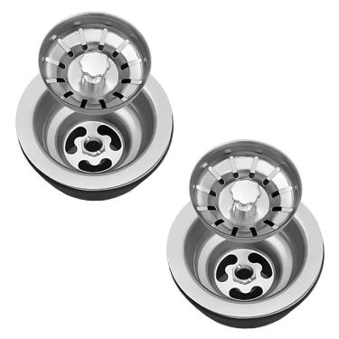 Imagem de Válvula Para Pia Kit 2 Aço Inox 3.1/2 G01 Cromado - Mpozenato