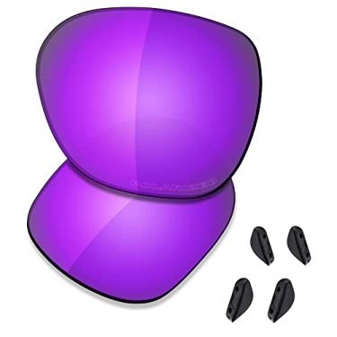 Imagem de SAUCER Lentes de reposição premium e protetores de nariz para Oakley Overtime OO9167 | Overtime Low Bridge Fit OO9210 Óculos de sol de alta defesa - Violeta roxo polarizado