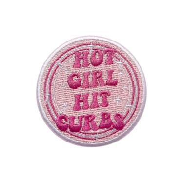 Imagem de AKIKOPATCH Hot Girl Hit Curbs Patches, tamanho 7,6 cm, adesivos femininos costurados para roupas, mochilas, chapéus, jeans, bolsas, lindos adesivos bordados na moda, adesivos de tecido para meninas e