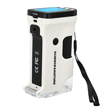 Imagem de Domary Microscópio de Bolso 800x 2in Color Screen 2000mAh Microscópio Portátil Multifuncional para Crianças de Moedas de Pedra Vegetal