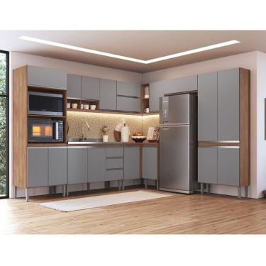 Imagem de Cozinha 9 Peças 18 Portas Athena Freijó/Cinza