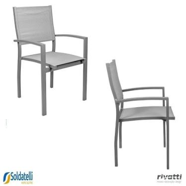 Imagem de Kit 2 Cadeiras Outdoor Angra Grafite Tela Grafite - Rivatti