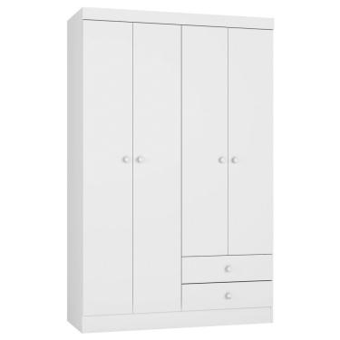 Imagem de Guarda Roupa Infantil Quarto De Bebê Louise 04 Portas Branco
