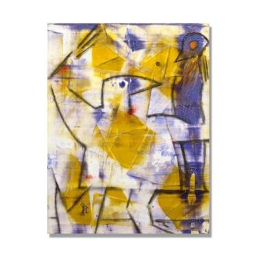 Imagem de Arte de parede de pinturas famosas, (A placa de escola de pássaros) de Max Ernst, pôster impresso em tela, imagem de arte abstrata para sala de estar quarto decoração de casa. Somente tela 40 x 50 cm