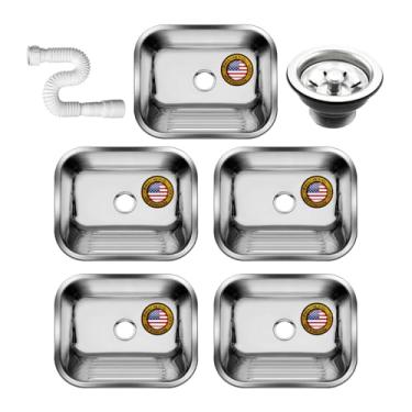 Imagem de Tanque Inox 50x40x23 304 American 5 Unidades Com Valvulas