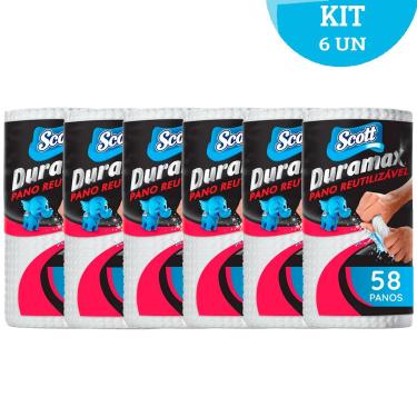 Imagem de Pano Em Rolo Reutilizável Scott Duramax C/58 Kit 6 Unidades