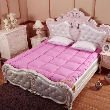 Imagem de Colchão De Chão Japonês Colchão Futon, Espessar Tapete De Tatame Almofada De Dormir Colchão Dobrável De Enrolar, Colchão De Futon Japonês Colchão De Chão, Pink, 150x200cm