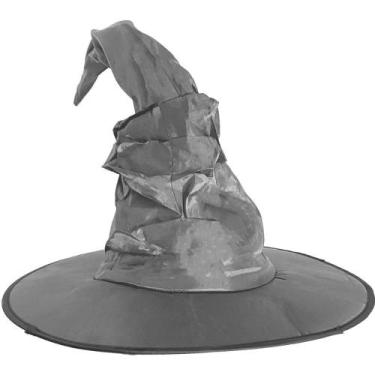 Imagem de Chapéu Preto Bruxa Luxo Feminina pra Fantasia de Halloween Vintage Fei