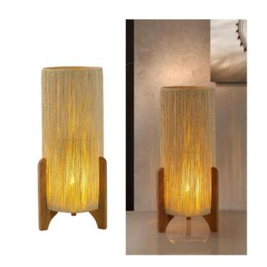 Imagem de Abajur Luminária Chão 68 Cm Sisal Palha Rustica Retrô Luxo - Brooklyn
