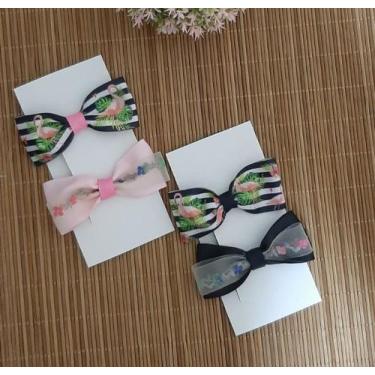 Imagem de Kit 02 Laço CLIP HAIR Bico de Pato para Cabelo Infantil Bebê Coleção L
