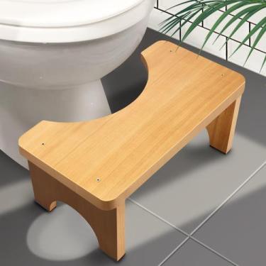Imagem de Banquinho de banheiro Squat AZEN Wood para adultos de 18 cm de altura