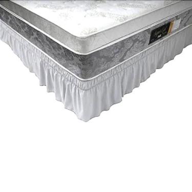 Imagem de Saia Box King com 2 Elásticos e Babado 198x203x38cm Branco - Home&Cia