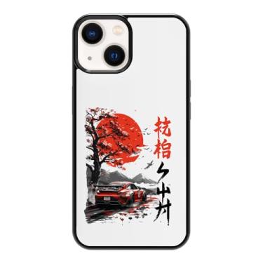 Imagem de qizjio Capa de telefone inspirada em anime de carro japonês – Ilustração legal de corrida, capa protetora à prova de choque para iPhone 14 Plus