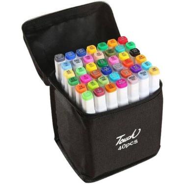 Imagem de Canetinhas Marcador Permanente Ponta Dupla 48 Cores Bolsa