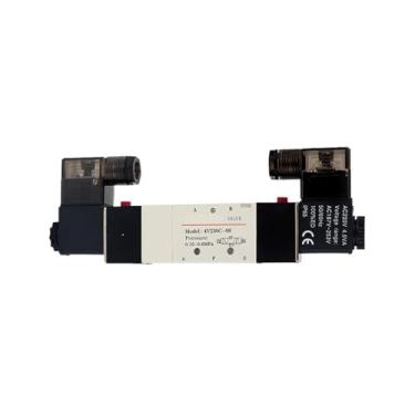Imagem de Válvula solenoide pneumática Porta de bobina dupla 1/8 1/4 24VDC 4V230C/4V230E/4V230P-08 válvula de controle de 5/3 vias (4V230E-08, corpo da válvula)