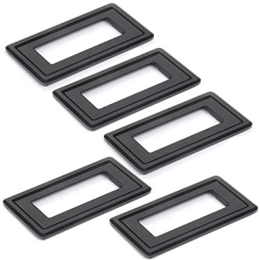 Imagem de Puxador criativo para móveis - Puxador de porta de armário invisível moderno puxadores de gaveta simples, fivela plana de tatami para guarda-roupa sapato armário cozinha (preto, 64 mm)