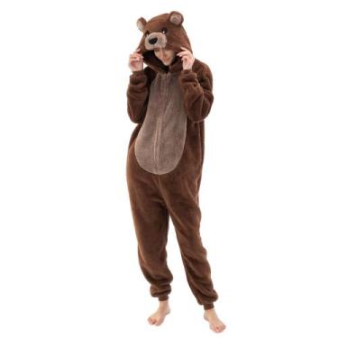 Imagem de Pijama INT&TDR FANTASY Bear, macacão Sherpa com zíper