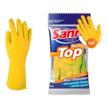 Imagem de Luva De Látex Sanro Multiuso Amarela