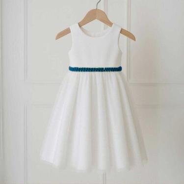 Imagem de Vestido Infantil Longo Branco COLORIDO: Bandeira, oliva, cha, rosa, pi