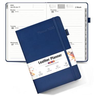 Imagem de Agenda A5 de capa dura 2026, janeiro de 2026 a janeiro de 2026, agenda diária de 12 meses, 14,6 cm x 21,3 cm, agenda semanal e mensal, livro de calendário em espiral, material escolar para trabalho